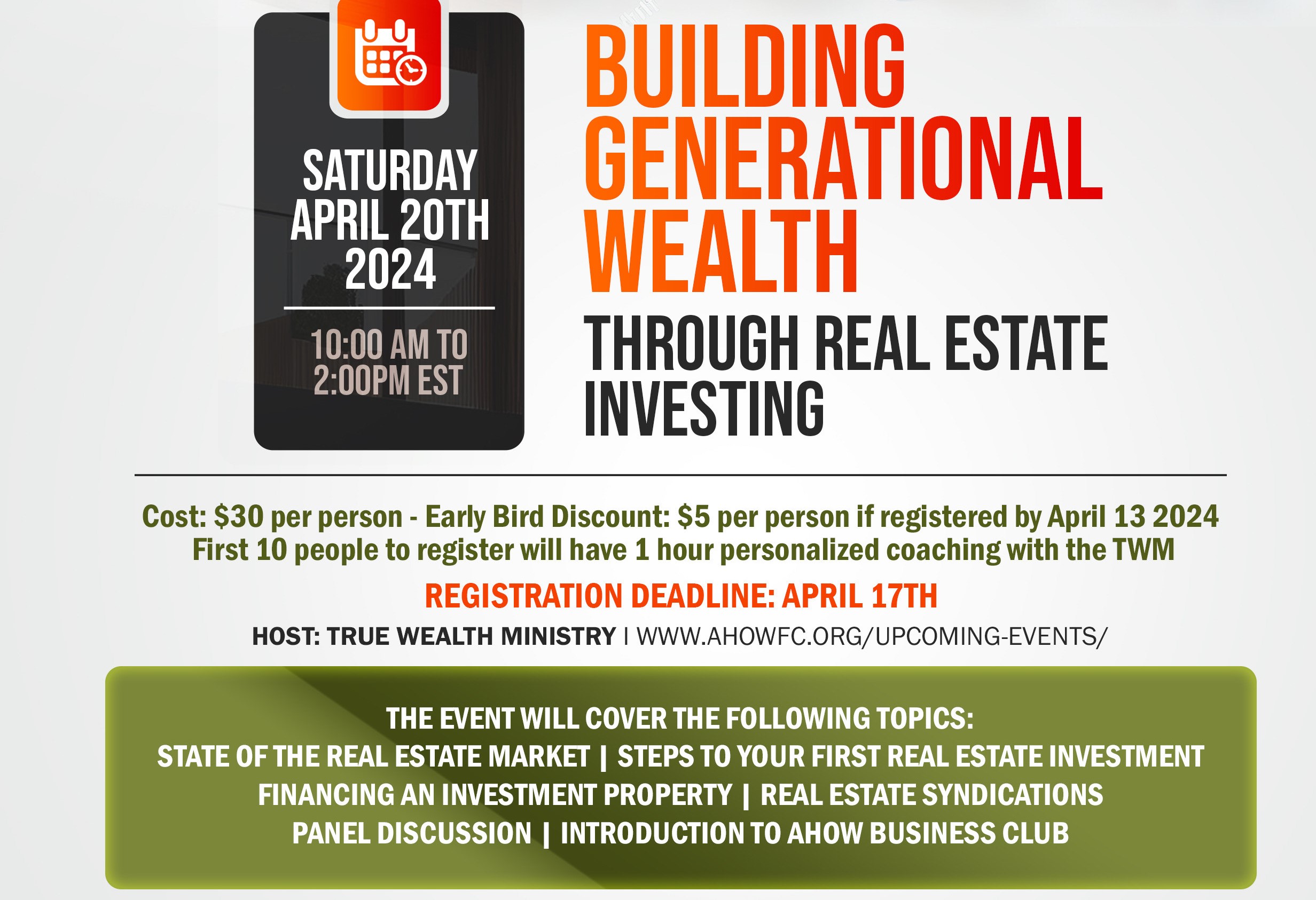 Upcoming Events - Agape House of Worship